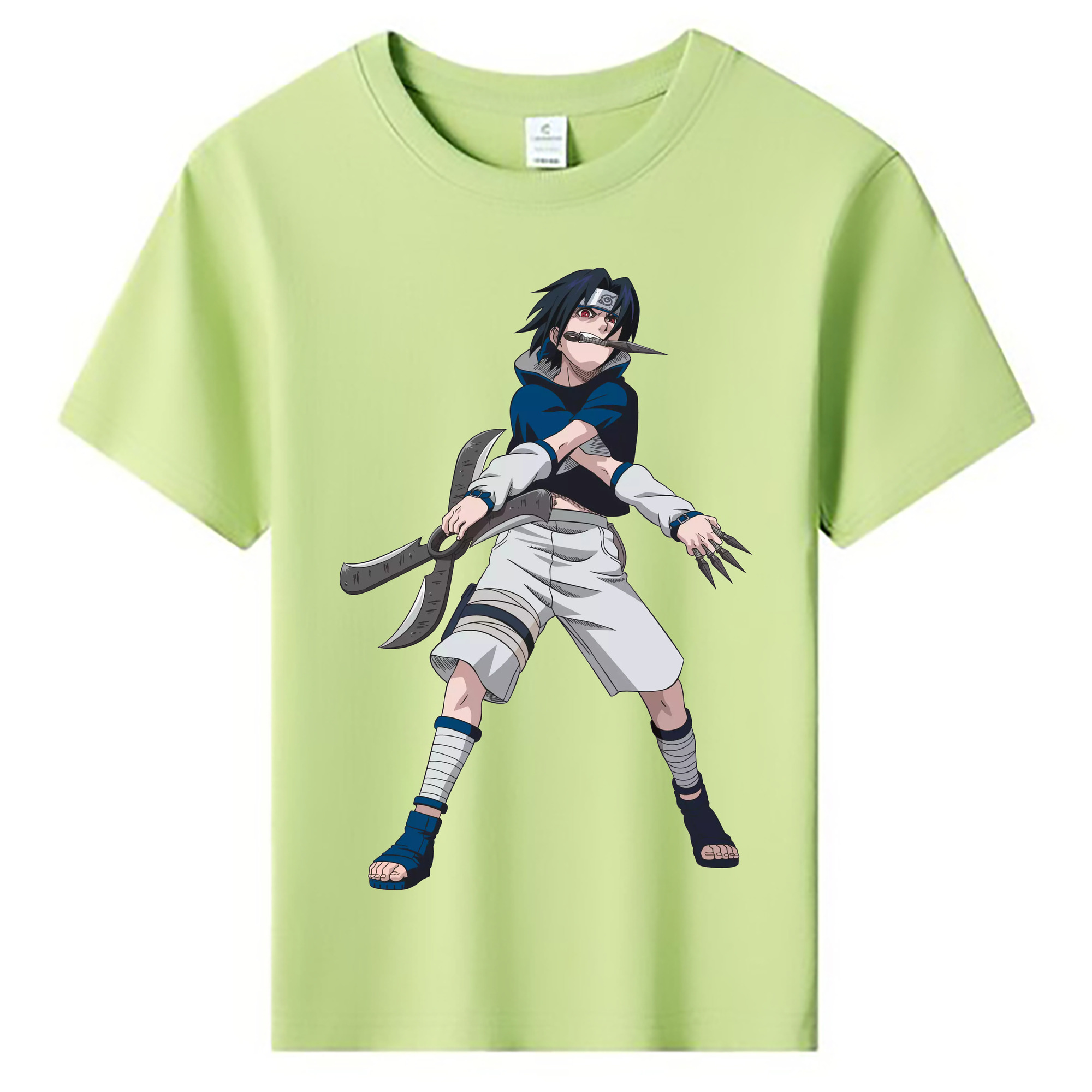 （画像用） NARUTO -ナルト- うちは サスケ Uchiha Sasuke 綿100％キッズTシャツ（フロントプリント）